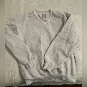 TNA Cozy Fleece Boyfriend V Neck Sweatshirt